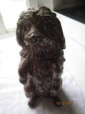 Tobacco Grés covered pot, dog