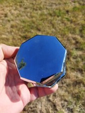 ANCIENNE POIGNÉE DE PORTE OCTOGONALE ART DÉCO EN METAL CHROMÉ