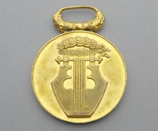 French, Large Medal. Lyre, Music 1891. Art Nouveau. Pendant Art Nouveau.