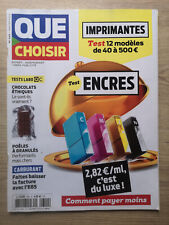 Magazine Que Choisir n°609 du 1/2022; Test Encres imprimantes/ Poêles Granulés