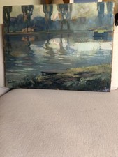 Louis Fortuney huile sur carton signée