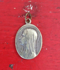 ANCIEN BIJOU PENDENTIF COLLIER STE VIERGE MARIE CHRISTIANISME fin 1800