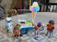 Glacier N°1 PLAYMOBIL 9426 modifié - Marchand, triporteur, clients, accessoires