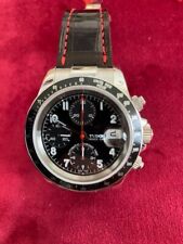 Montre Tudor Prince Chrono date en acier, 40 mm bracelet cuir.