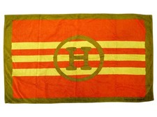 DRAP DE PLAGE HERMES LOGO H SERVIETTE DE BAIN EN COTON ORANGE BEACH TOWEL 610€