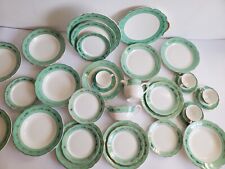 Service Manufrance vert doré ancien assiettes anciennes tasses assiettes creuses