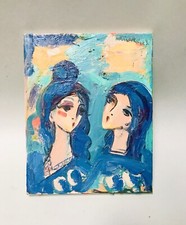 HRASARKOS Peintre Arménien HST Tableau Signé /deux Portraits De Femmes XXÈME.