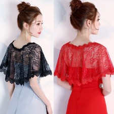 Femme Floral Dentelle Capelet Cardigan Châle Enveloppant Boléro Mariage Fête