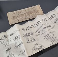 OLIBET Publicité Biscuits Fraternité 1900 avec Dépliant Patron pour Vêtement 