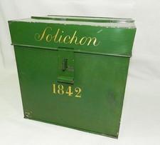 TRES RARE ET BELLE BOITE / CLASSEUR DE NOTAIRE EN METAL - SOLICHON - AIN - XIXe