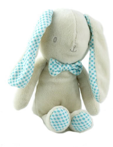 Doudou lapin gris beige - , bleu