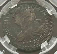 LOUIS XVI 2 Sols au Faisceau Type "Français" 1793, Strasbourg, TTB