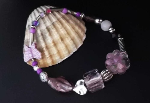 Bracelet parme rose - bracelet, parme/rose