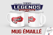 Mug émaillé Drift, Tasse déco voiture japonaise course thé café cadeau vintage
