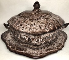 Rare Plat Et Soupière Signée