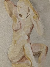 Beau Dessin XXe Femme Nue