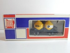 Réf 6421 WAGON CIMENTIER JAUNE A ESSIEUX CIMENT FRANCAIS JOUEF HO EN BOITE BBR