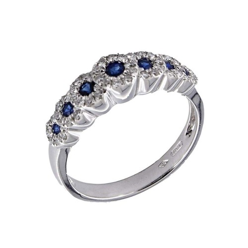 Bague veretta saphirs bleus - veretta, or