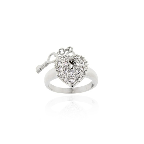 925 argent coeur clé - &,