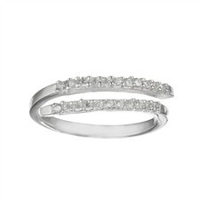 Silverly Femmes Argent 925 22 Zircon Cubique Rond Simple Ajustable Anneau