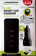 Chargeur allume cigare voiture  8.6A à 5x USB  Tablettes Handsfree Téléphone