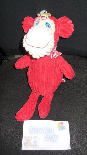 Doudou peluche singe rouge les - doudou,