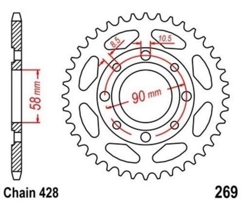 Roue chaîne dents - roue, a