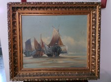 BELLE PEINTURE, HUILE SUR TOILE " MARINE, BRETAGNE " signée VERNIER