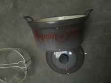 Rare COUSANCES MARMITE A FRITES COCOTTE Vintage Plat Casserole Fonte Emaillee 