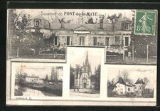CPA Pont-de-la-Maye, château Salle-Gourde, l'Église, Fluss avec vue du bâtiment 
