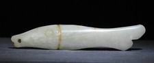 12CM Old Dynasty Natural Hetian Jade Carve Fish Goldfish Fishs Amulet Pendant