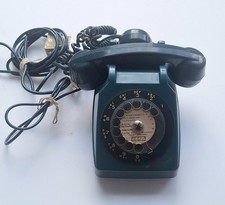 Téléphone Ancien fixe Bleu  à cadran Socotel S 63 France Télécom 1982 (B-200)