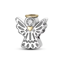 Pendentif breloque ange argent or zirconium femme ange gardien cadeau femme
