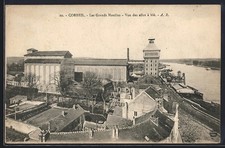 CPA Corbeil, Les Grands Moulins, Vue des silos à blé 