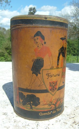 Ancienne boite tole farine - tole,
