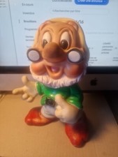 Ancienne figurine pouet Disney Ledra Blanche Neige Prof , A LELEPHANT . 24 CM