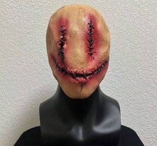Masque Halloween Horreur Sourire Et Yeux Cousus Sang Rouge Fantôme Effrayant