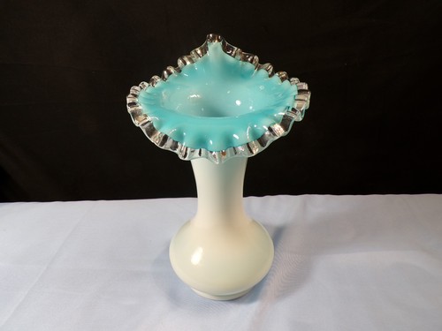 Fenton milk glass silver crest - milk,
