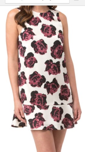 Kenzie pink off white roses - pink,