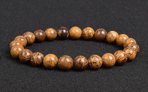 Bracelet perles jaspe peau - bracelet,