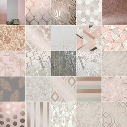 Doré rose papier peint - doré,