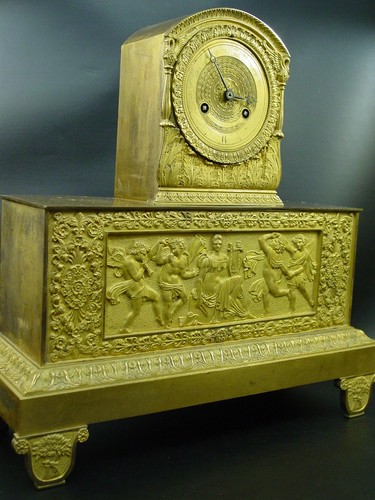 Pendule empire bronze doré - bronze,