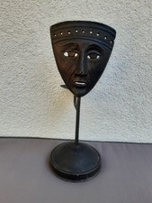 Bougeoir africain vintage, appliques tribales en métal, décoration sorcière