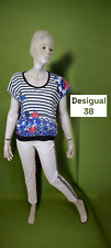 Desigual Taille 38 Superbe haut top tee shirt manches courtes bleu rouge