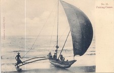 CARTE POSTALE ASIE COLOMBO CEYLAN BATEAU DE PECHE - FISHING CANOE