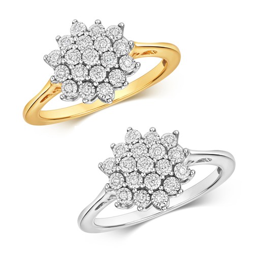 Bague femme pavage - pavage, or