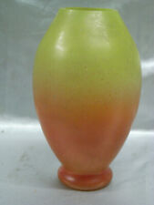 ANCIEN VASE VINTAGE PATE DE VERRE ORANGE JAUNE