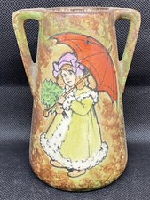 PETIT VASE MINIATURE AMPHORE A ANSE ART NOUVEAU FILLETTE 