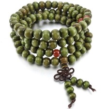 BRACELET MALA COLLIER BOIS DE SANTAL 108 PERLES CHAPELET BOUDDHA 8 MM
