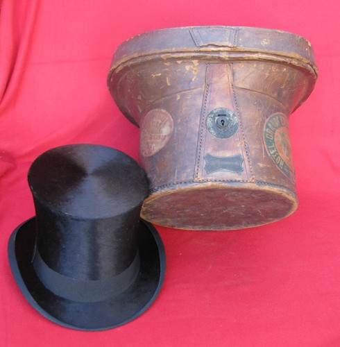 Boite chapeau xix eme cuir - boite,